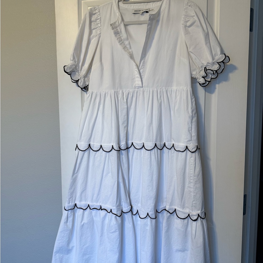 English Factory White Puff Sleeve Sundress